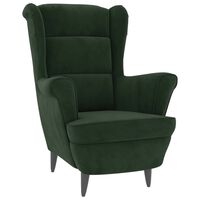 vidaXL Sillón de terciopelo verde oscuro