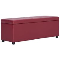 vidaXL Banco con espacio de almacenaje 116 cm piel sintética rojo vino