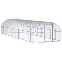 vidaXL Coteț de găini pentru exterior, 3x10x2 m, oțel zincat