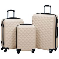 vidaXL Hardcase Trolley Set 3 pcs Gold ABS