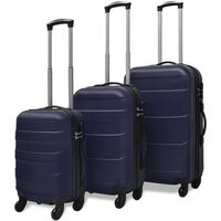 vidaXL Three Piece Hardcase Trolley Set Blue 45.5/55/66 cm