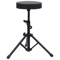 vidaXL Adjustable Drum Stool Black Round