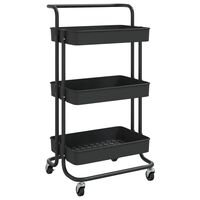 vidaXL Carrito de cocina 3 niveles hierro y ABS negro 42x35x85 cm