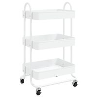 vidaXL Carrito de cocina 3 niveles acero blanco 43x34x79 cm