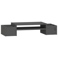 vidaXL Monitor Stand Grey 70x27.5x15 cm Solid Wood Pine