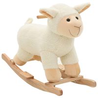 vidaXL Rocking Animal Sheep Plush 78x34x58 cm White