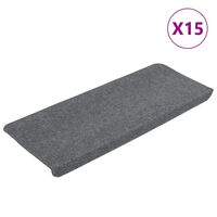 vidaXL 15 db szürke öntapadó lépcsőszőnyeg 65x24,5x3,5 cm