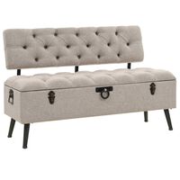 vidaXL Storage Bench with Backrest 110 cm Cream Fabric