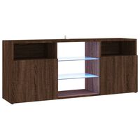 vidaXL Meuble TV avec lumières LED Chêne marron 120x30x50 cm