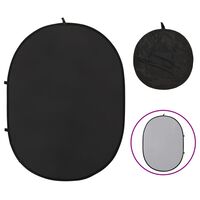 vidaXL 2-in-1 Foto-Hintergrund Oval Schwarz Grau 200x150 cm