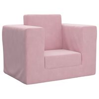 vidaXL Sofá cama para niños felpa suave rosa