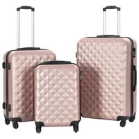 vidaXL Hartschalen-Trolley-Set 3 Stk. Roségold ABS