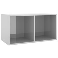 vidaXL Vinyl Storage Box High Gloss Grey 71x34x36 cm Engineered Wood