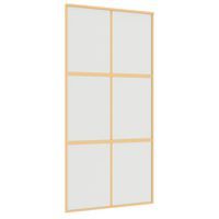 vidaXL Schuifdeur 102,5x205 cm mat ESG-glas en aluminium goudkleurig