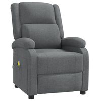 vidaXL Sillón de masaje de tela gris oscuro