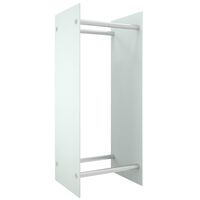 vidaXL Firewood Rack White 40x35x100 cm Tempered Glass