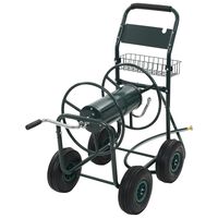 vidaXL Carrito de manguera para jardín conector de 1/2" acero 75 m