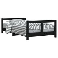 vidaXL Estrutura de cama infantil 80x160 cm pinho maciço preto