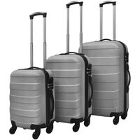 vidaXL Three Piece Hardcase Trolley Set Silver 45.5/55/66 cm