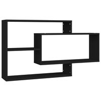 vidaXL Estantes de pared de madera contrachapada negro 104x20x58,5 cm