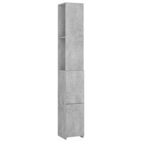 vidaXL Armario baño madera contrachapada gris hormigón 25x26,5x170 cm