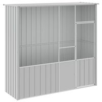 vidaXL Colivie pentru păsări gri 215x78x200 cm oțel galvanizat