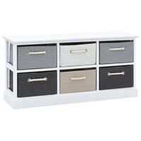 vidaXL Storage Bench 6 Drawers Wood