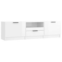 vidaXL Meuble TV blanc brillant 140x35x40 cm bois d'ingénierie