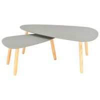 vidaXL Couchtische 2 Stk. Grau Kiefer Massivholz