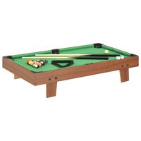 vidaXL Minipooltafel 3 Feet 92x52x19 cm bruin en groen