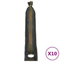 vidaXL Пясъчни торби, 10 бр, тъмнозелени, 103x25 см, HDPE