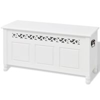 vidaXL Storage Bench Baroque Style MDF White