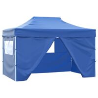 vidaXL Foldable Tent Pop-Up with 4 Side Walls 3x4.5 m Blue