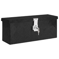 vidaXL Geymslubox Svart 50x15x20,5 cm Ál