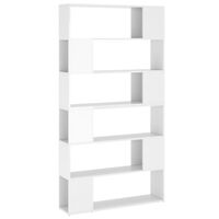 vidaXL Book Cabinet Room Divider High Gloss White 100x24x188 cm