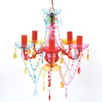 vidaXL Crystal Light 5 Bulbs Multicolour