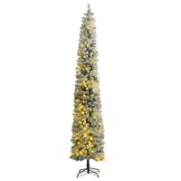 vidaXL mākslīgā Ziemassvētku egle, rotājumi, sniegs, 300 LED, 270 cm