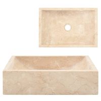 vidaXL Umivalnik 45x30x12 cm marmor visok sijaj krem