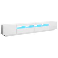 vidaXL Tv-meubel met LED-verlichting 260x35x40 cm hoogglans wit