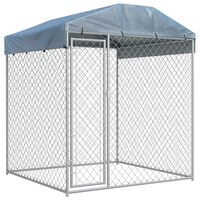 vidaXL Perrera de exterior con toldo 193x193x225 cm