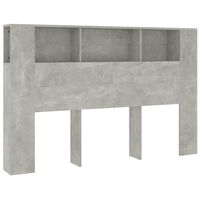 vidaXL Tăblie de pat cu dulap, gri beton, 160x18,5x104,5 cm