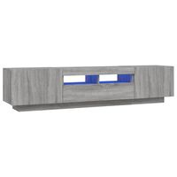 vidaXL 2-tlg. TV-Schrank-Set LED-Leuchten Grau Sonoma Holzwerkstoff