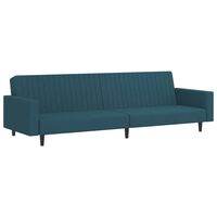 vidaXL 2-Seater Sofa Bed Blue Velvet