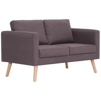 vidaXL Canapé à 2 places tissu taupe