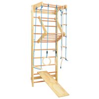 vidaXL Binnenklimset met ladders en ringen hout