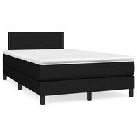 vidaXL Κρεβάτι Boxspring με Στρώμα Μαύρο 120x200 εκ. Υφασμάτινο