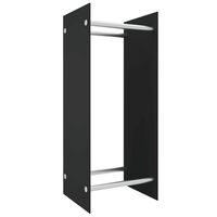 vidaXL Firewood Rack Black 40x35x100 cm Tempered Glass