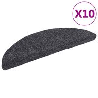 vidaXL Sjálflímandi Þrepamottur 10 stk. Dökkgráar 56x17x3 cm Ístungnar