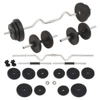 vidaXL Sada činek barbell a dumbbell 30 kg