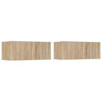 vidaXL Meubles TV 2 pcs chêne sonoma 80x30x30 cm bois d'ingénierie